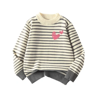 Áo Len Bé Gái Thu Đông Ấm Áp Sọc Đa Màu In Hình Tình Yêu Unisex - Giá 250k 7