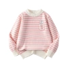 Áo Len Bé Gái Thu Đông Trẻ Em Sọc Ấm Áp, Túi In Thỏ Unisex - Giá 250k (Giảm 60k) 6