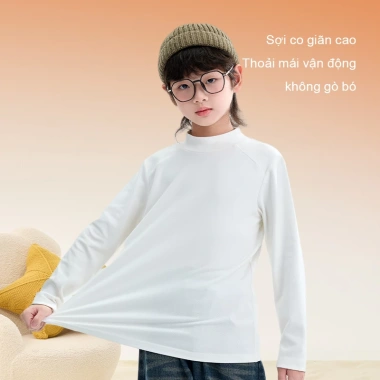 Áo len bé trai HKAM giữ nhiệt kháng khuẩn màu trơn ấm áp mùa thu đông đặc biệt giảm giá 120.000đ 6