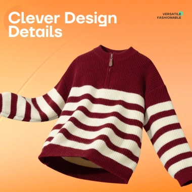 Áo len bé trai sọc nửa cardigan mùa thu đông In graffiti Việt Nam giảm giá 320k 5