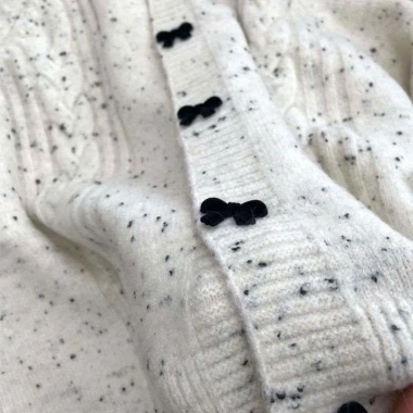 Áo len cardigan dài tay cúc nơ tiểu thư, giao Tết, hàng QC Loại 1 SP387 - 209k 2
