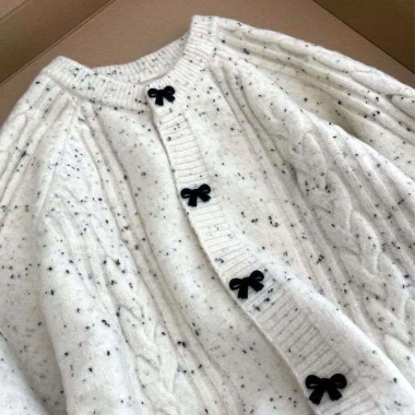 Áo len cardigan dài tay cúc nơ tiểu thư, giao Tết, hàng QC Loại 1 SP387 - 209k 3