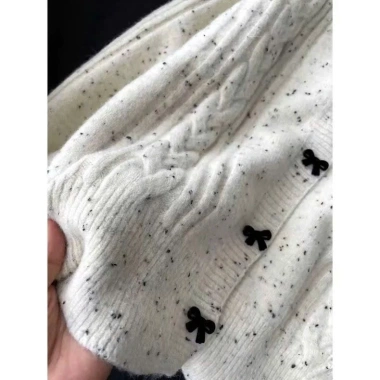 Áo len cardigan dài tay cúc nơ tiểu thư, giao Tết, hàng QC Loại 1 SP387 - 209k 6