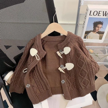 Áo len cardigan dệt kim bé gái mùa xuân thu - Giá ưu đãi 291,126₫