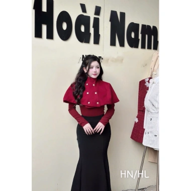 Áo Len Choàng Đánh Cúc 2 Hàng ALCDC2 – Ảnh Thật, Giá Giảm 440k, Chất Lượng Cao