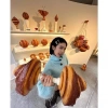 Áo len cổ cao màu xám Thu Đông - Phong cách mới, áo khoác lười biếng dệt kim ngắn 8