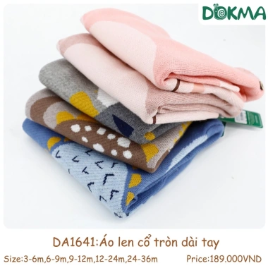 Áo Len Cổ Tròn Dài Tay In Hình Dễ Thương Dokma DA1.641 6-12kg Giá Ưu Đãi 189.000₫ 2