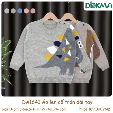 Áo Len Cổ Tròn Dài Tay In Hình Dễ Thương Dokma DA1.641 6-12kg Giá Ưu Đãi 189.000₫ 3