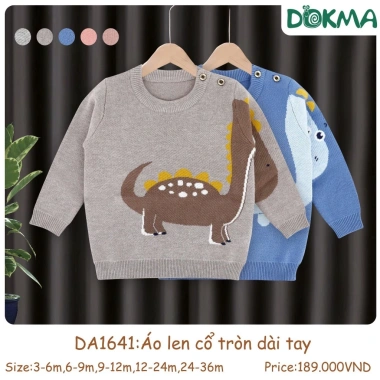 Áo Len Cổ Tròn Dài Tay In Hình Dễ Thương Dokma DA1.641 6-12kg Giá Ưu Đãi 189.000₫ 4
