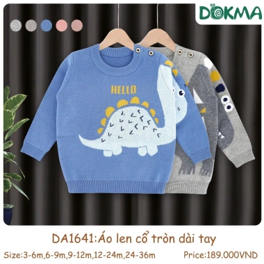 Áo Len Cổ Tròn Dài Tay In Hình Dễ Thương Dokma DA1.641 6-12kg Giá Ưu Đãi 189.000₫ 7