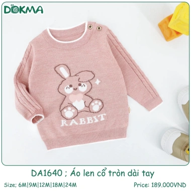 Áo len cổ tròn hình gấu dài tay bé 6-13kg (3-36M) - mẫu DA1.640 DA2.268, giảm 21% 5