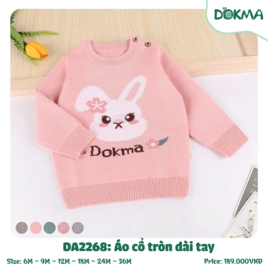Áo len cổ tròn hình gấu dài tay bé 6-13kg (3-36M) - mẫu DA1.640 DA2.268, giảm 21% 6