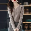 Áo len cổ V dài tay phong cách phương Tây, thanh lịch, mặc ngoài - Giá ưu đãi 209.520₫ 4