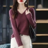 Áo len cổ V dài tay phong cách phương Tây, thanh lịch, mặc ngoài - Giá ưu đãi 209.520₫ 6