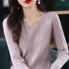Áo len cổ V dài tay phong cách phương Tây, thanh lịch, mặc ngoài - Giá ưu đãi 209.520₫ 7