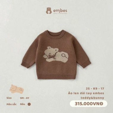 Áo Len Dài Tay In Hình Cho Bé 8‑18kg – Chất Len Dệt Kim Dày Dặn, Giá 252.000₫ 13 Áo Len Dài Tay In Hình Cho Bé 8‑18kg – Chất Len Dệt Kim Dày Dặn, Giá 252.000₫ 13