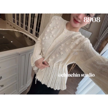 Áo len dáng peplum nơ eo sang trọng, giảm giá 535k - phong cách mùa thu 3