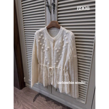 Áo len dáng peplum nơ eo sang trọng, giảm giá 535k - phong cách mùa thu 4