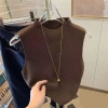 Áo len dệt kim DWELLCO màu trơn, hai dây cổ tròn thanh lịch nữ: giá 58.200₫ 7