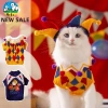 Áo Len Dệt Kim Halloween Trang Phục Xiếc Chú Hề Thu Đông Thoáng Khí Ấm Cho Chó Mèo