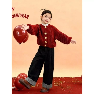 Áo Len Dệt Kim Hàn Quốc Bé Gái Thu Đông – Cardigan Thời Trang, Giá 223.253₫ 5