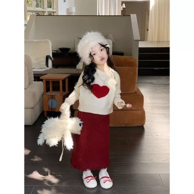 Áo Len Dệt Kim Hàn Quốc & Váy Thu Đông Trẻ Em - Thời Trang Phương Tây 329.456 VND