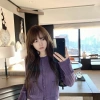 Áo len dệt kim họa tiết tím nho dáng rộng phong cách mùa thu 2.025 giảm giá đặc biệt