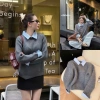 Áo len dệt kim nữ phối sơ mi trẻ trung QCCC NGOMINH SP392 giá ưu đãi 189k