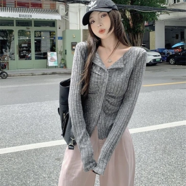 Áo len dệt kim thu đông NGOMINH SP199 - Nhún eo ôm body, hack dáng phong cách tỷ tỷ, giảm từ 154.800 xuống 129.000 VNĐ