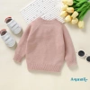 Áo len dệt kim trẻ em mùa thu đông ấm áp dài tay cổ tròn màu trơn - Giá 206.280 VND giảm từ 255.787 VND 2