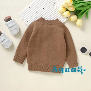 Áo len dệt kim trẻ em mùa thu đông ấm áp dài tay cổ tròn màu trơn - Giá 206.280 VND giảm từ 255.787 VND 4