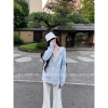 Áo len dệt kim xanh có dây kéo và mũ trùm đầu Preppy mùa hè - Giá chỉ 109.296 VND 6