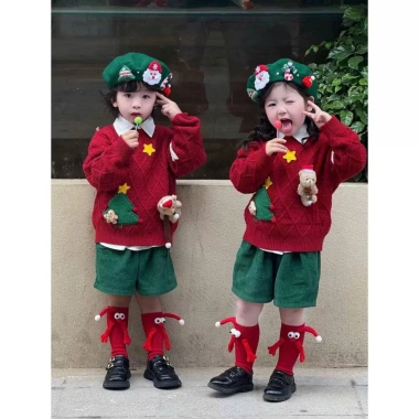 Áo len đỏ Giáng Sinh Noel cho bé trai, bé gái - cao cấp, giá ưu đãi 59.304₫