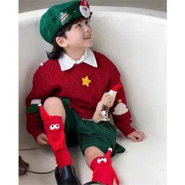 Áo len đỏ Giáng Sinh Noel cho bé trai, bé gái - cao cấp, giá ưu đãi 59.304₫ 7