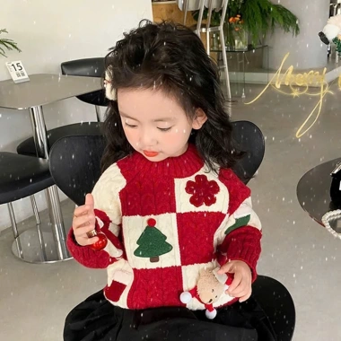 Áo len đỏ Giáng Sinh Noel cho bé trai, bé gái - cao cấp, giá ưu đãi 59.304₫ 9