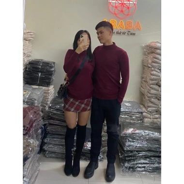 Áo len đôi nam nữ mùa đông màu đỏ Giáng sinh Tết Sweater Couple ABABA 5p-1.920 giảm 200k 4