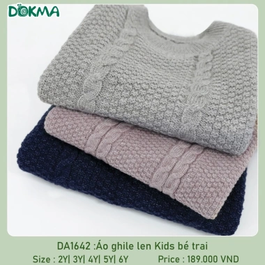Áo Len Ghile Dệt Kim Sợi Thừng Bé Dokma DA1.642/DA2.270 Giá 189k - Thời Trang 11-22kg 3 Áo Len Ghile Dệt Kim Sợi Thừng Bé Dokma DA1.642/DA2.270 Giá 189k - Thời Trang 11-22kg 3