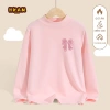 Áo len giữ nhiệt HKAM cho bé gái 0-6 tuổi mùa thu đông, kháng khuẩn ấm áp, họa tiết nơ - Giá chỉ 120k