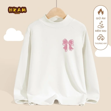 Áo len giữ nhiệt HKAM cho bé gái 0-6 tuổi mùa thu đông, kháng khuẩn ấm áp, họa tiết nơ - Giá chỉ 120k 7