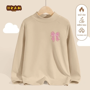 Áo len giữ nhiệt HKAM cho bé gái 0-6 tuổi mùa thu đông, kháng khuẩn ấm áp, họa tiết nơ - Giá chỉ 120k 8
