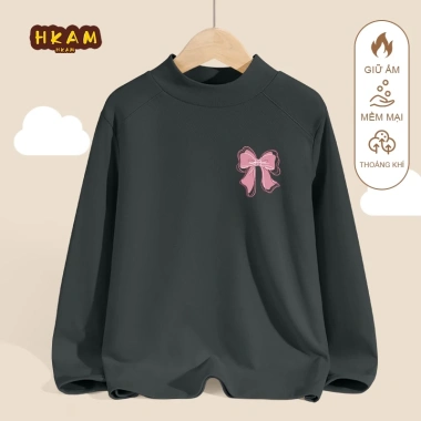 Áo len giữ nhiệt HKAM cho bé gái 0-6 tuổi mùa thu đông, kháng khuẩn ấm áp, họa tiết nơ - Giá chỉ 120k 9
