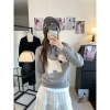 Áo Len Jacquard Con Chó Con Chui Đầu Nữ Thu Đông Dài Tay Retro Xanh Hải Quân Cổ Tròn Giá ưu đãi 152.420 2