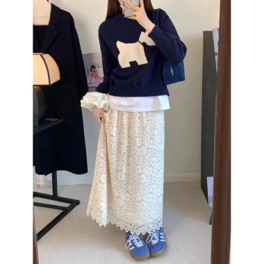 Áo Len Jacquard Con Chó Con Chui Đầu Nữ Thu Đông Dài Tay Retro Xanh Hải Quân Cổ Tròn Giá ưu đãi 152.420 9 Áo Len Jacquard Con Chó Con Chui Đầu Nữ Thu Đông Dài Tay Retro Xanh Hải Quân Cổ Tròn Giá ưu đãi 152.420 9