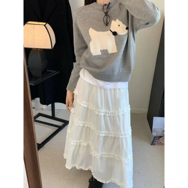 Áo Len Jacquard Con Chó Con Chui Đầu Nữ Thu Đông Dài Tay Retro Xanh Hải Quân Cổ Tròn Giá ưu đãi 152.420 10 Áo Len Jacquard Con Chó Con Chui Đầu Nữ Thu Đông Dài Tay Retro Xanh Hải Quân Cổ Tròn Giá ưu đãi 152.420 10
