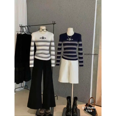 Áo Len Kẻ Dệt Kim Tay Dài Freesize Giá 313k Giảm Giá - Hàng QCCC 9 Áo Len Kẻ Dệt Kim Tay Dài Freesize Giá 313k Giảm Giá - Hàng QCCC 9