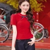 Áo len lông thỏ Ari VIVI KA đỏ tay phồng nơ nữ tính, dễ thương đi chơi dự tiệc 8/3 2