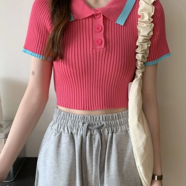 Áo len montoghi mỏng dáng croptop cổ bẻ - Siêu nhẹ, thời trang, giá chỉ 89.700đ 2
