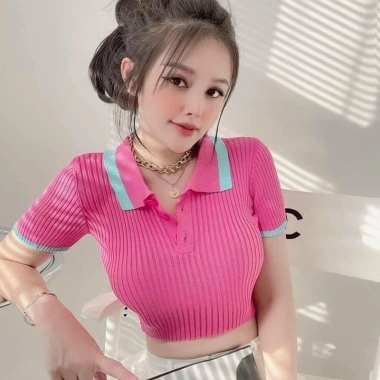 Áo len montoghi mỏng dáng croptop cổ bẻ - Siêu nhẹ, thời trang, giá chỉ 89.700đ 4