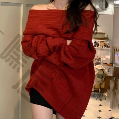 Áo len mùa đông dáng rộng trễ vai 2 kiểu Hàn NGOMINH SP83 giảm giá 199k