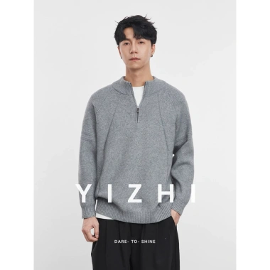 Áo Len Nam Cổ Lọ Khóa Kéo Raglan Co Giãn, Len Dày Dặn, Trẻ Trung - Giá 875k